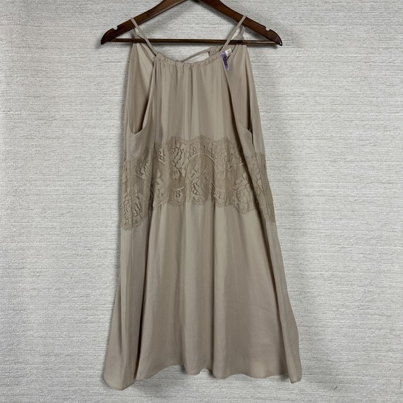 Alpha & Omega Dresses & Skirts - Beige Lace Slip Dress Medium Boho Cottageore Flowy Midi Spaghetti Stap Lined